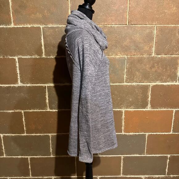 12 PM by Mon AmiGray Cowl Neck Long Line Tunic Sweater Women's S Small - Picture 4 of 8
